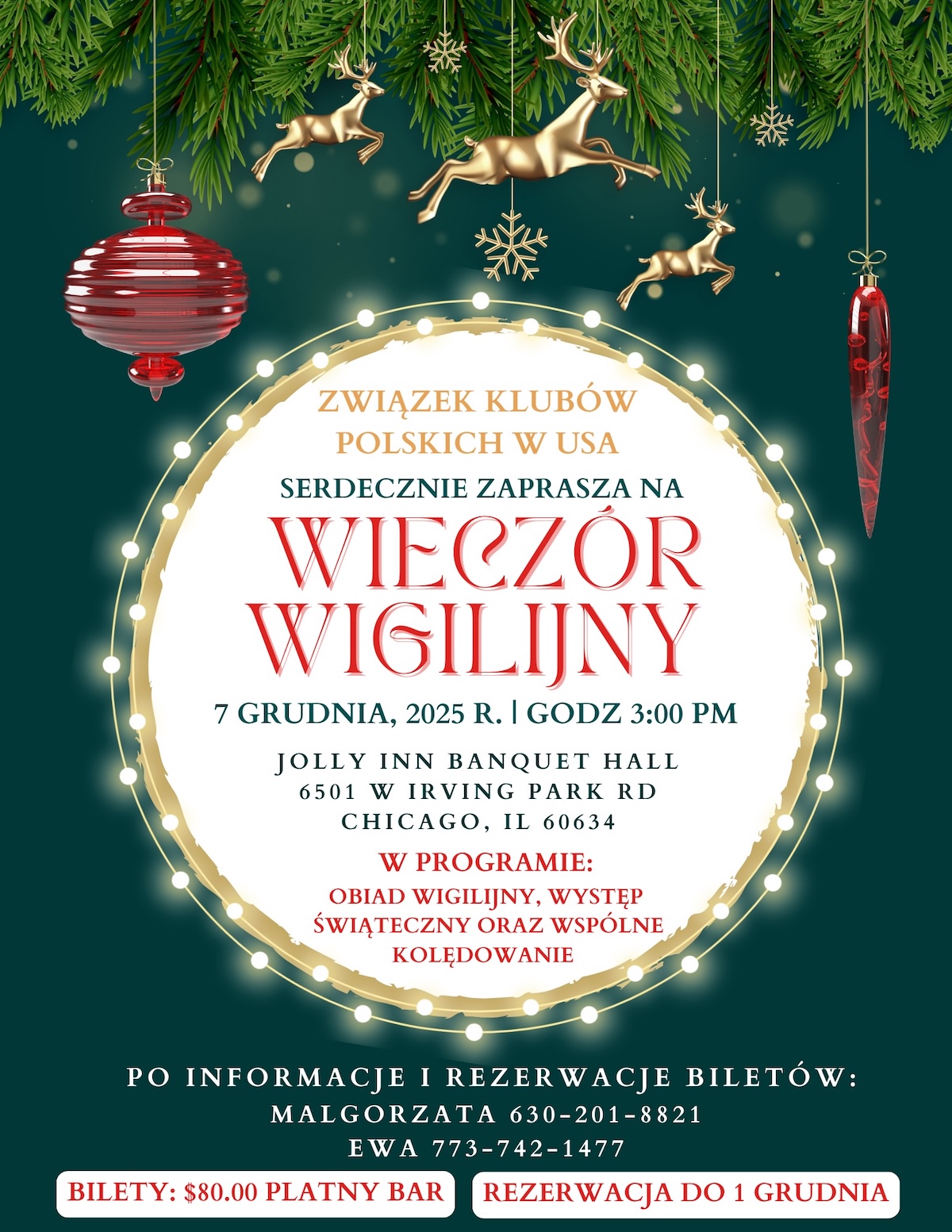 ZKP Wieczor Wigilijny Zaproszenie 2025 - Polish Bilety Version